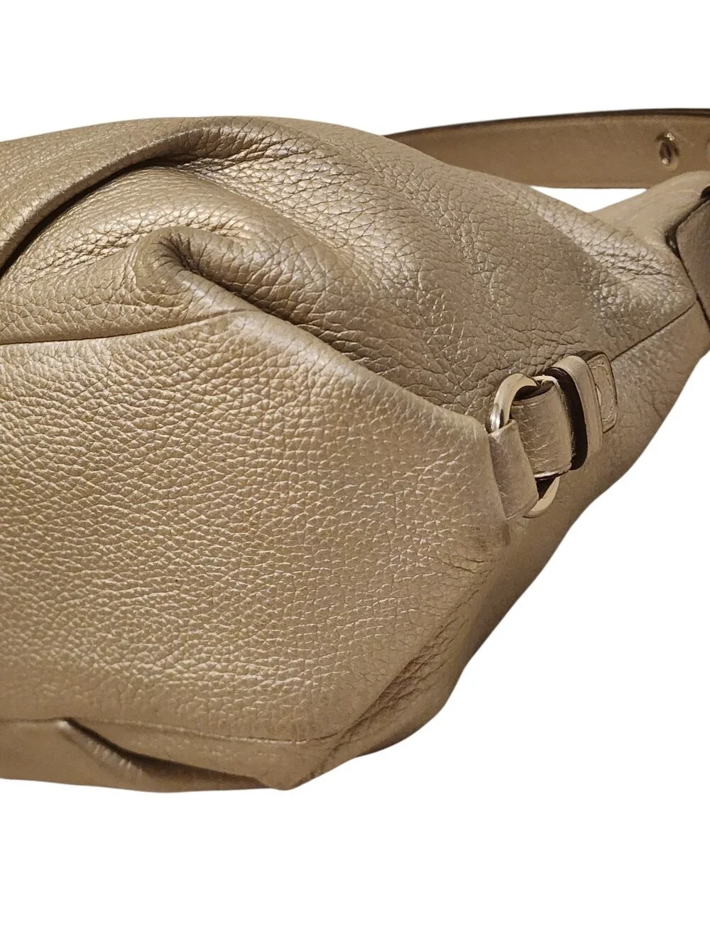 Coach Soho Duffle Convertible Bag F15064 Metallic Silver Pebbled Leather Hobo